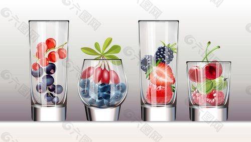水果草莓玻璃杯矢量背景背景素材免费下载(图片编号:8739106)-六图网